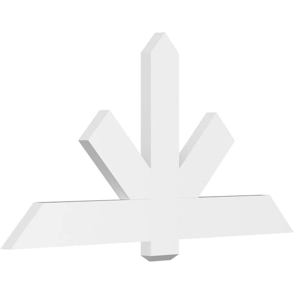 Ekena Millwork Kennewick Architectural Grade PVC Gable Bracket, 60"W x 30"H x 2"D x 6"F, 12/12 Pitch GBP060X30X0206KEN00 - main